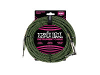 Ernie Ball Cabo De Instrumento Trançado Jack-jack Sa 2,54 M Preto / Verde Ernie Ball Cabo De Instrumento Trançado Jack-jack Sa 2,54 M Preto / Verde
